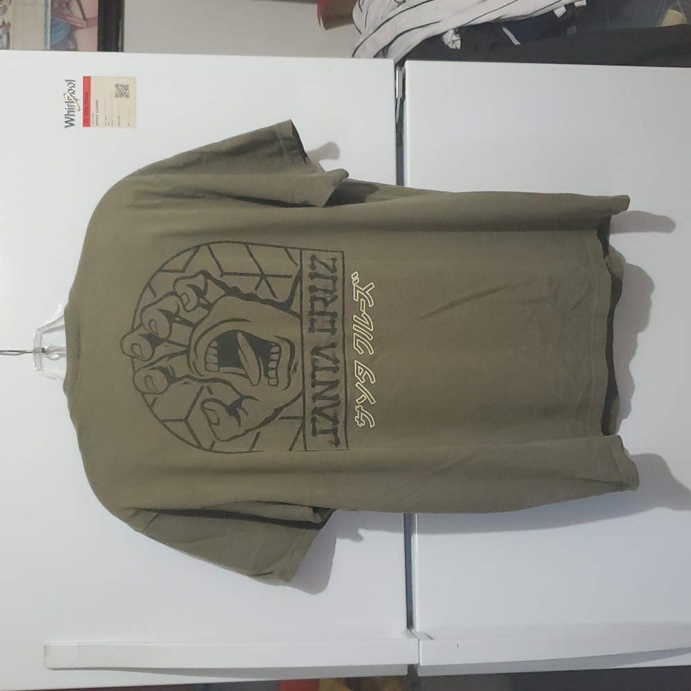 Santa Cruz Green Olive Skateboards Khaki Men's Tee L - Picture 5 of 8
